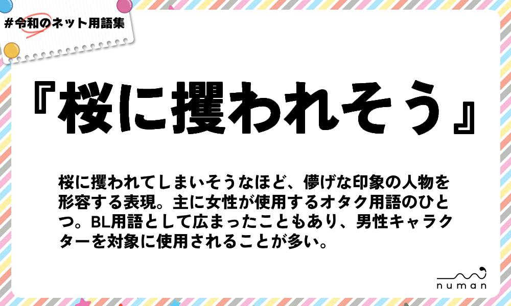 numan用語集「桜に攫われそう」