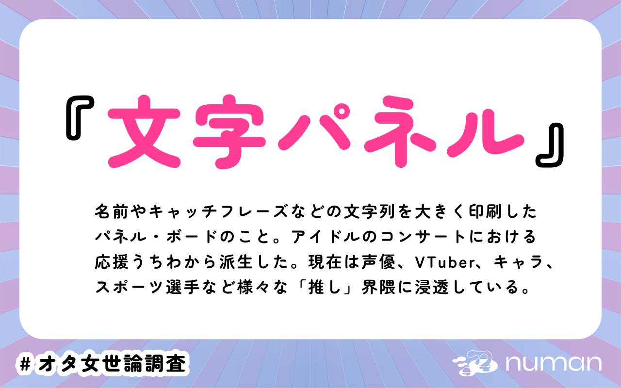 numan用語集「文字パネル」